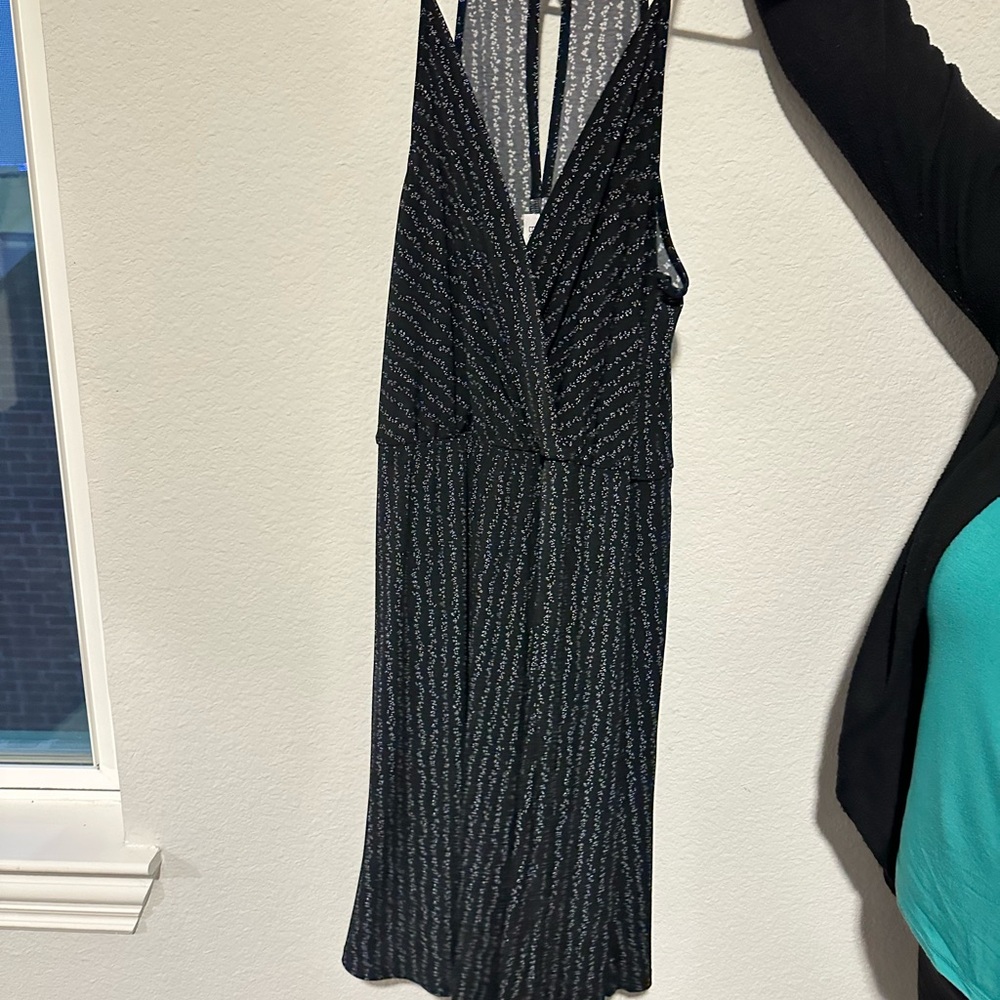 BCBGeneration Black and Silver Backless Dress